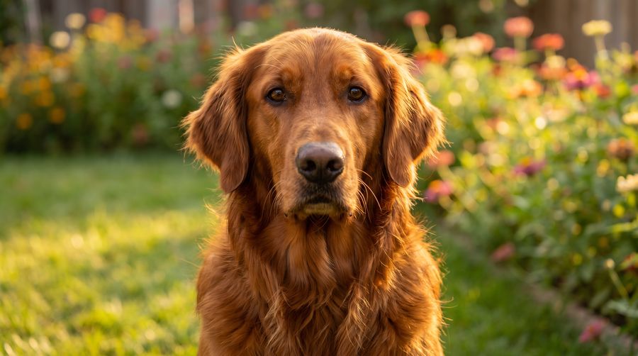 Frisco — a beautiful red-coated golden retriever, Lynne Ludwig's first and forever love