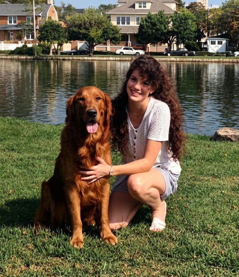 Young Lynne Ludwig with Frisco, her red golden retriever and first great love — a memorial tribute